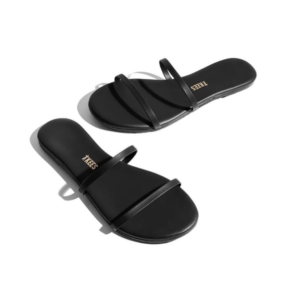 NWOT TKEES “Gemma” Sandals black slip on slide strappy - Picture 2 of 9